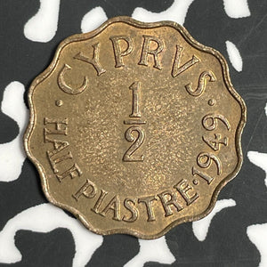 1949 Cyprus 1/2 Piastre Half Piastre Lot#E6351