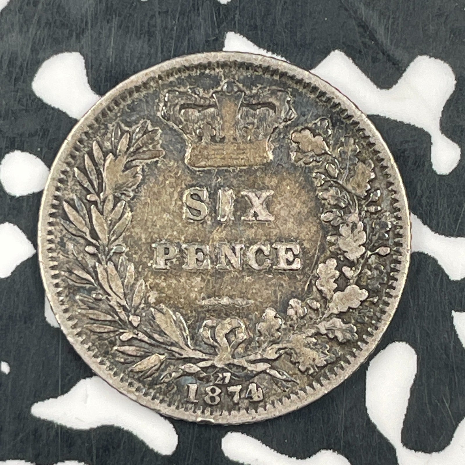 1874 Great Britain 6 Pence Sixpence Lot#F5598 Silver!