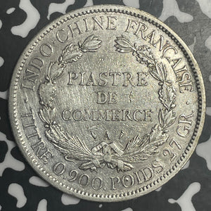 1898-A French Indo-China 1 Piastre Lot#JM9137 Large Silver! Old Cleaning