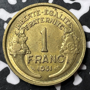 1931 France 1 Franc Lot#D8442 High Grade! Beautiful!