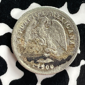1900-Mo M Mexico 5 Centavos Lot#T7421 Silver!