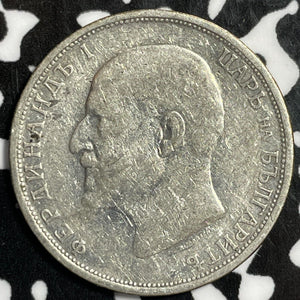 1913 Bulgaria 1 Lev Lot#E4207 Silver!