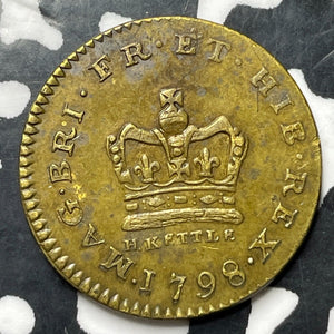 1798 Great Britain George III Kettle Token Lot#E7163 High Grade! Beautiful!