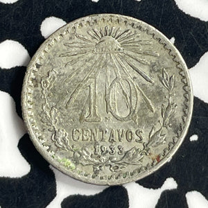1933-M Mexico 10 Centavos Lot#T6900 Silver!