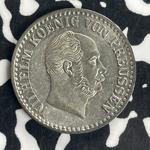 1865-A Germany Prussia 1 Groschen Lot#T8375 Silver! High Grade! Beautiful!