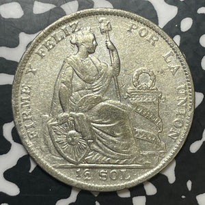1927 Peru 1/2 Sol Half Sol Lot#T1711 Silver!