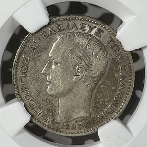 1883-A Greece 1 Drachma NGC XF45 Lot#G173 Silver! Scarce!