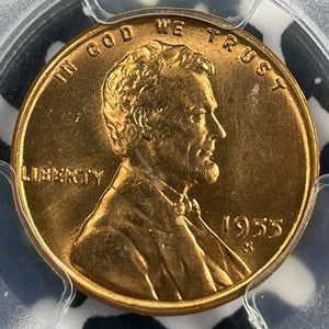 1955-S U.S. Lincoln Wheat Cent PCGS MS67RD Lot#G9547 Gem BU!