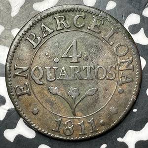 1811 Spain Barcelona 4 Quartos Lot#MK351