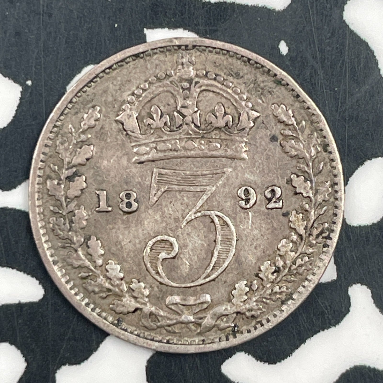 1892 Great Britain 3 Pence Threepence Lot#F5660 Silver!