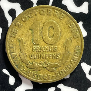 1959 Guinea 10 Francs Lot#T9715