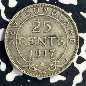 1917-C Newfoundland 25 Cents Lot#T6912 Silver!