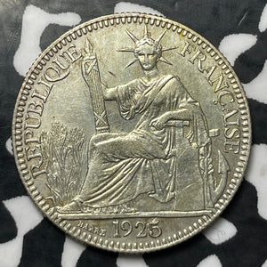 1925-A French Indo-China 10 Centimes Lot#E6540 Silver! Nice!