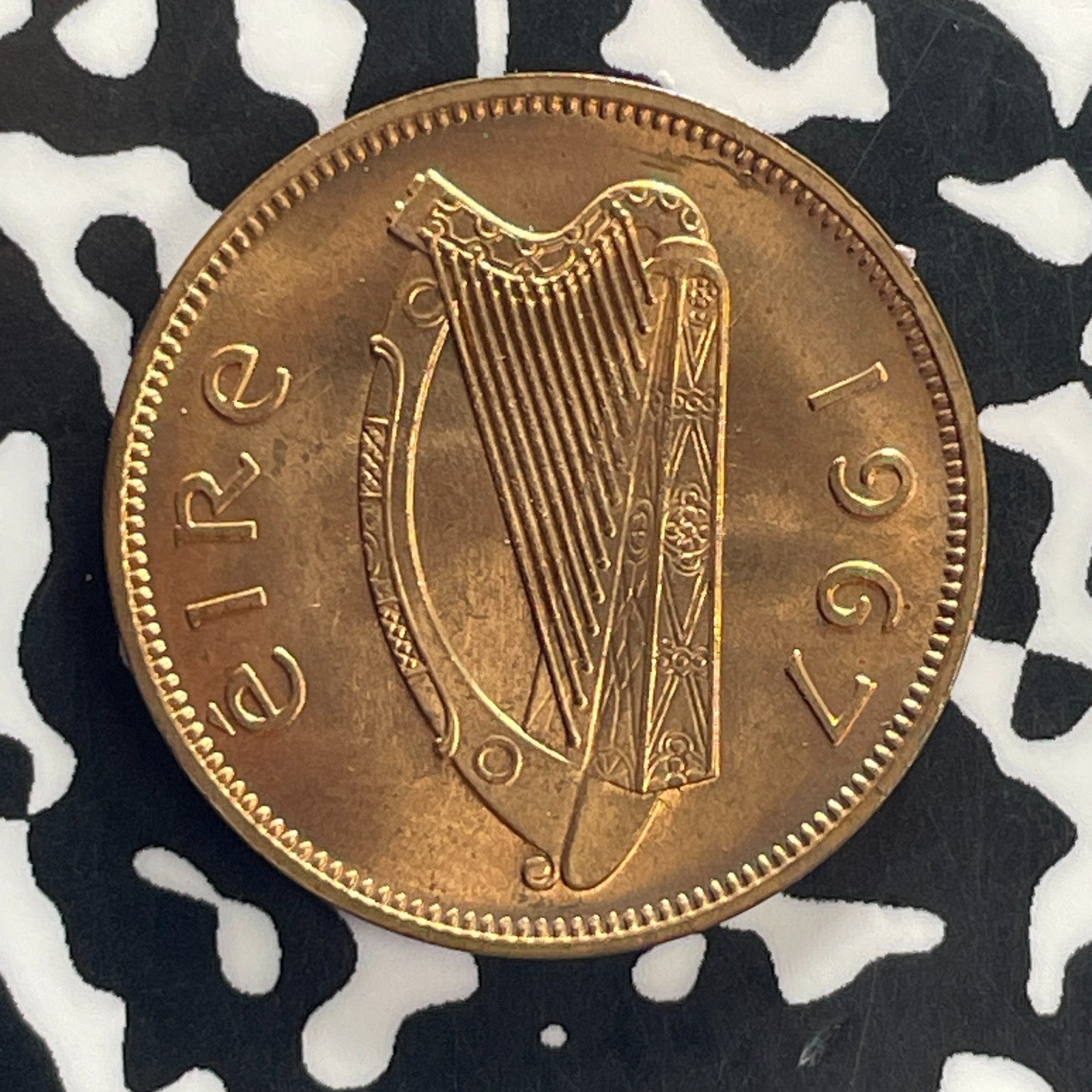 1967 Ireland 1/2 Penny Half Penny Lot#C4631 High Grade! Beautiful!