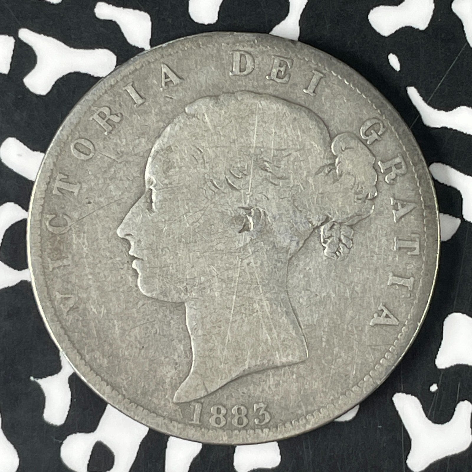 1883 Great Britain 1/2 Crown Half Crown Lot#F0646 Silver!