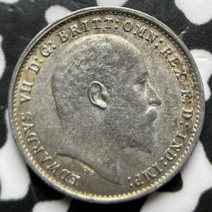 1905 Great Britain 3 Pence Threepence Lot#JM6910 Silver! High Grade! Beautiful!