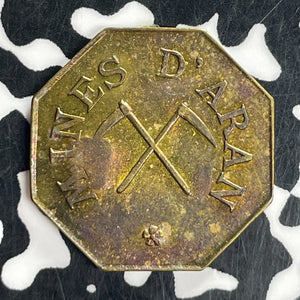 Undated France Mines D'Aran 5 Cent Token Lot#T8088 High Grade! Beautiful!