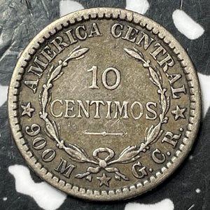 1905 Costa Rica 10 Centimos Lot#D7872 Silver!