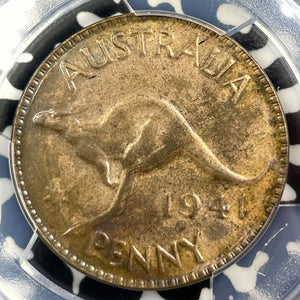 1941-K.G P Australia 1 Penny PCGS Questionable Color-UNC Detail Lot#G9195 Scarce