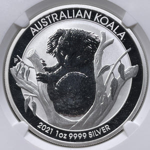 2021-P Australia Koala $1 Dollar 1 Oz NGC MS70 Lot#G9076 Silver! Early Releases