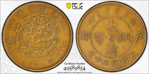 (1906) China Chihli 20 Cash PCGS XF45 Lot#G7724 Scarce! Y#11c