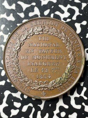 1864 Switzerland Geneva Shooting Festival Medal Lot#OV1376 Richter-594c, 47mm