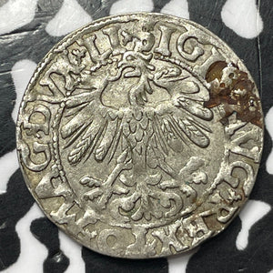 1558 Lithuania 1/2 Groschen Lot#JM7669 Silver! Nice!