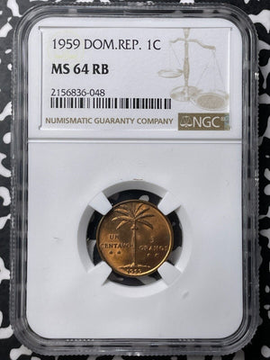 1959 Dominican 1 Centavo NGC MS64BN Lot#G8545 Choice UNC!