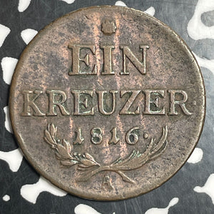 1816-A Austria 1 Kreuzer Lot#T2787