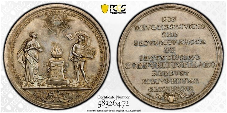 1767 Germany Nurnberg Eva/Johann Dannreuther Anniver. Medal PCGS MS63 Lot#GV3997