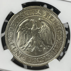 1931-A Germany Oak Tree 5 Mark NGC MS63 Lot#G9925 Large Silver! Choice UNC!