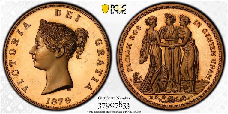 "1879" G.B. Victoria Retro Fantasy 1 Crown PCGS PR66 DCAM Lot#G2126 X#81a