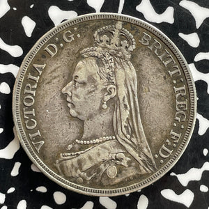 1888 Great Britain Queen Victoria 1 Crown Lot#JM0224 Large Silver!