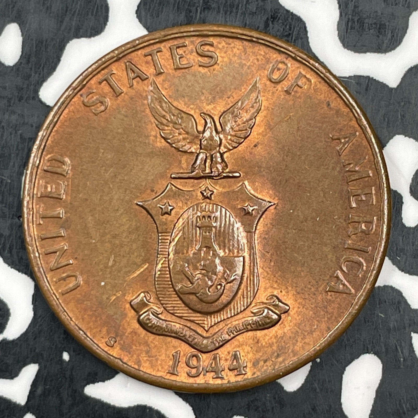 1944-S U.S. Philippines 1 Centavo Lot#F8574 High Grade! Beautiful!