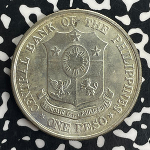 1961 Philippines 1 Peso Lot#T8485 Large Silver Coin! High Grade! Beautiful!