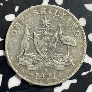 1921 (Star) Australia 1 Shilling Lot#T1556 Silver! Better Date