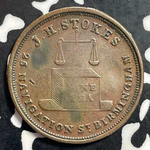 Undated Great Britain J.H. Stokes Farthing Token Lot#E9854 Obverse Damage