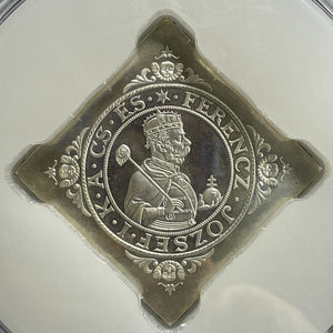 "1896"-KP UP Hungary Klippe 1 Thaler Restrike PCGS PR67 DCAM Lot#GV1060 Silver!