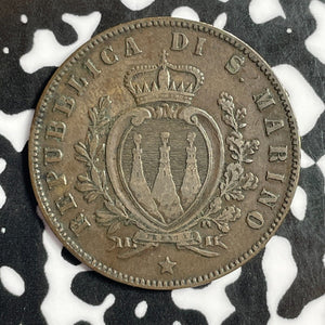1864-M San Marino 5 Centesimi Lot#E2096