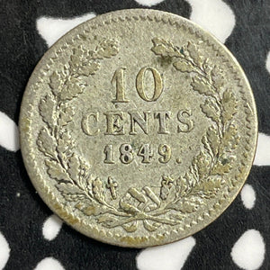 1849 Netherlands 10 Cents Lot#E5453 Silver!