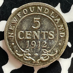 1912 Newfoundland 5 Cents Lot#T4796 Silver! Nice!
