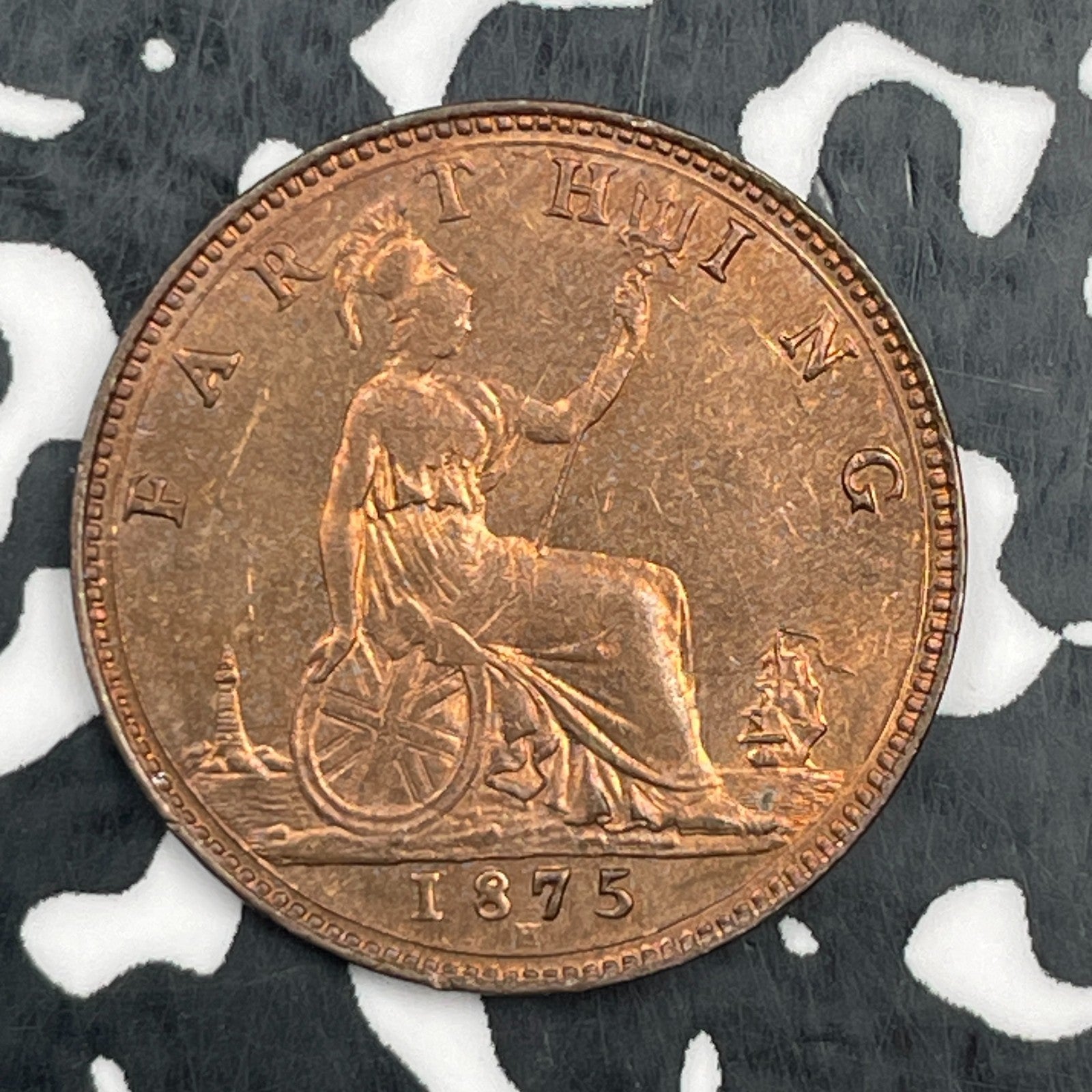 1875-H Great Britain 1 Farthing Lot#N0768 High Grade! Beautiful!