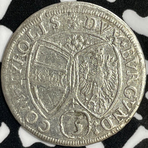 1656 Austria 3 Kreuzer Lot#D9021 Silver! Nice!