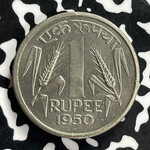 1950 India 1 Rupee Lot#T9724 High Grade! Beautiful! F.A.O.