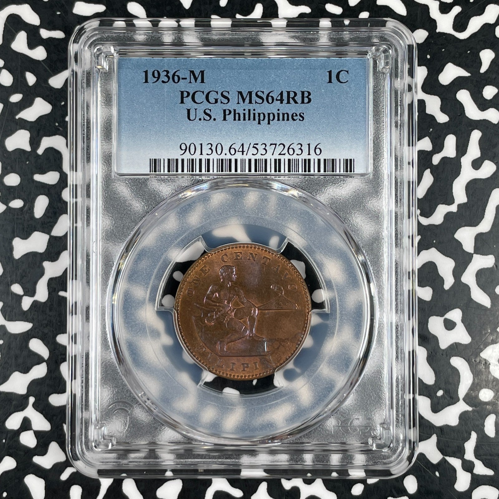 1936-M U.S. Philippines 1 Centavo PCGS MS64RB Lot#G3858 Choice UNC!