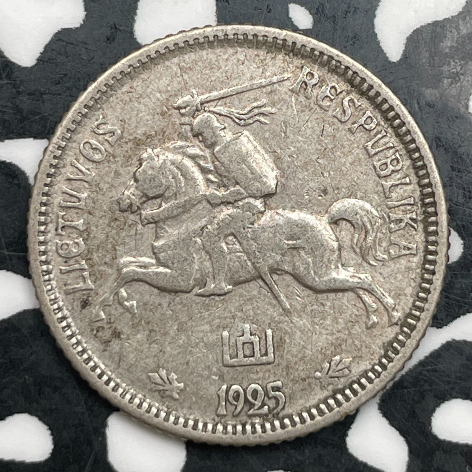 1925 Lithuania 1 Litas Lot#F7999 Silver!