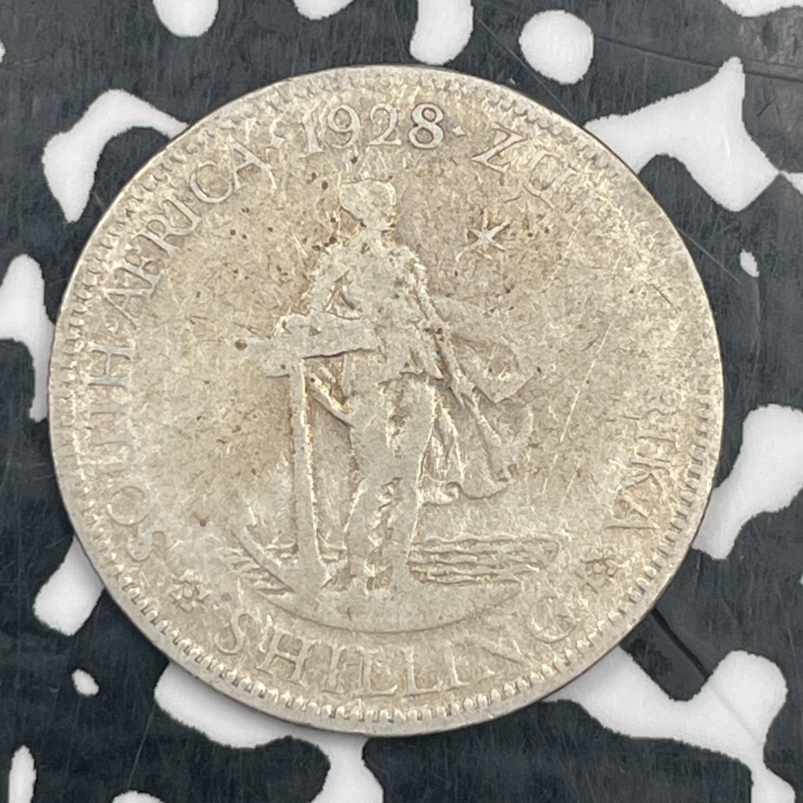 1928 South Africa 1 Shilling Lot#F9817 Silver!