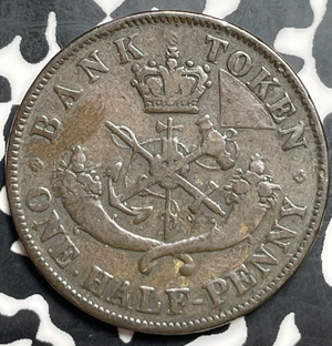 1854 Bank of Upper Canada Half Penny 1/2 Penny Token Lot#T9868