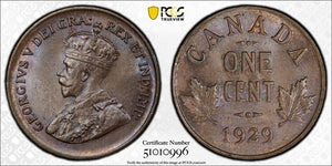 1929 Canada Small Cent PCGS MS64BN Lot#G149 Choice UNC!