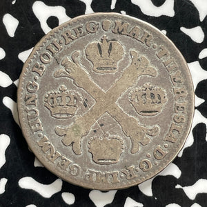 1758 Austrian Netherlands 1/2 Kronenthaler Lot#JM0219 Silver!